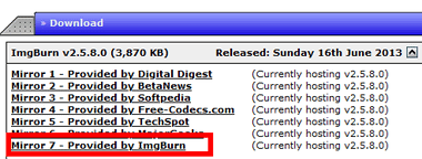 تطبيق ImgBurn -burning -001